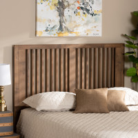 Baxton Studio MG9751-Ash Walnut-HB-Queen Baxton Studio Harena Modern and Contemporary Transitional Ash Walnut Finished Wood Queen Size Headboard